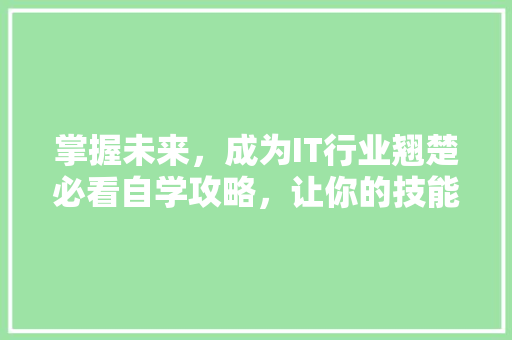 掌握未来，成为IT行业翘楚必看自学攻略，让你的技能脱颖而出！ 网站建设公司