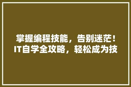掌握编程技能，告别迷茫！IT自学全攻略，轻松成为技术高手 百度SEO
