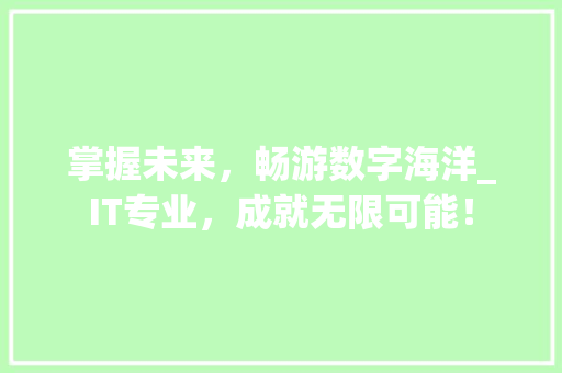 掌握未来，畅游数字海洋_IT专业，成就无限可能！ SEO关键词