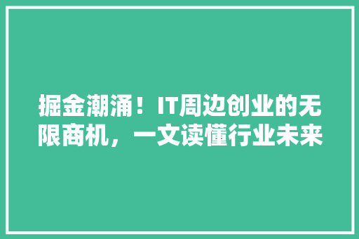 掘金潮涌！IT周边创业的无限商机，一文读懂行业未来！ 网站建设公司