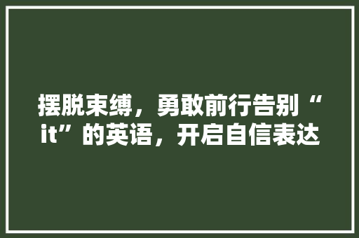 摆脱束缚，勇敢前行告别“it”的英语，开启自信表达之旅 百度SEO