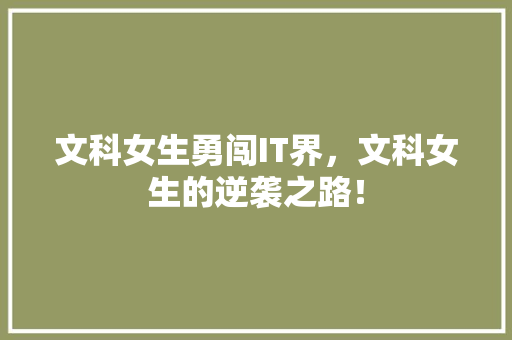 文科女生勇闯IT界，文科女生的逆袭之路！ SEO关键词