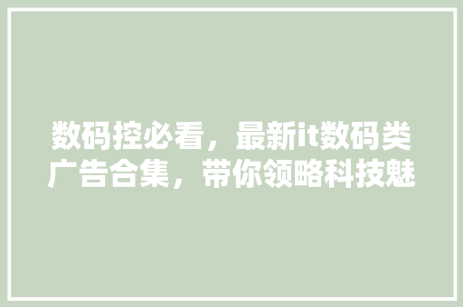 数码控必看，最新it数码类广告合集，带你领略科技魅力！ 百度SEO