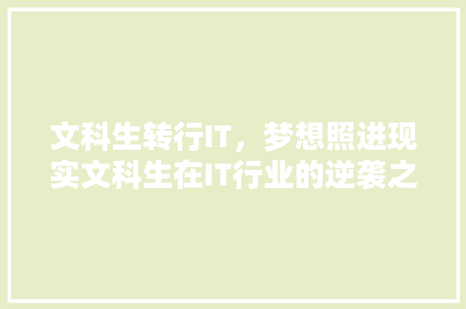 文科生转行IT，梦想照进现实文科生在IT行业的逆袭之路！ 网站建设公司