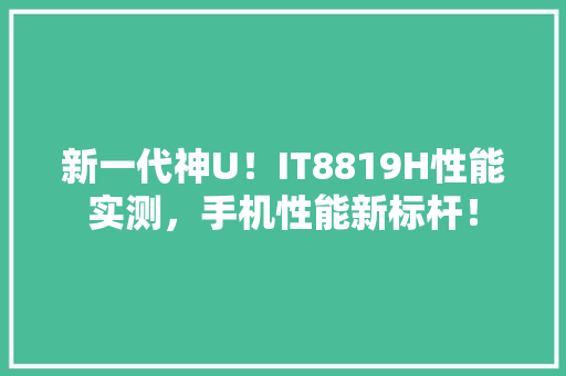 新一代神U！IT8819H性能实测，手机性能新标杆！ 神马SEO
