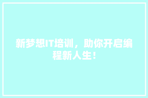 新梦想IT培训，助你开启编程新人生！ 必应SEO