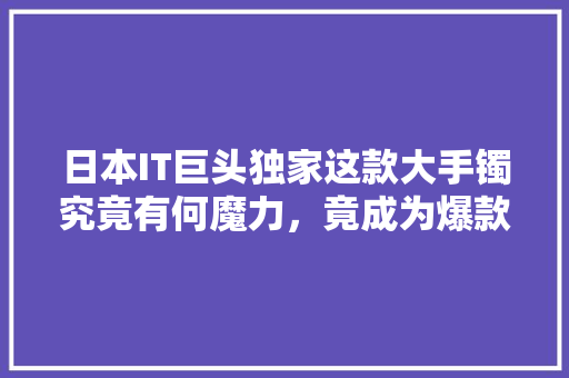 日本IT巨头独家这款大手镯究竟有何魔力，竟成为爆款 搜狗SEO
