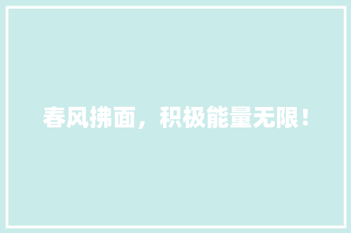 春风拂面，积极能量无限！