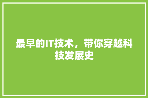 最早的IT技术，带你穿越科技发展史 必应SEO