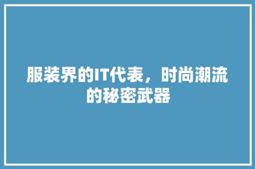 服装界的IT代表，时尚潮流的秘密武器 搜狗SEO