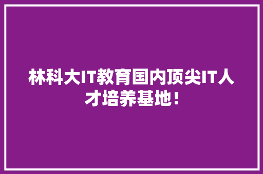 林科大IT教育国内顶尖IT人才培养基地！ SEO关键词