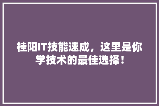桂阳IT技能速成，这里是你学技术的最佳选择！ 搜狗SEO