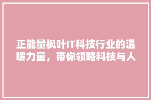 正能量枫叶IT科技行业的温暖力量，带你领略科技与人文的完美融合！ SEO关键词