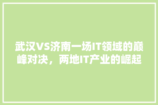 武汉VS济南一场IT领域的巅峰对决，两地IT产业的崛起之路！ 搜狗SEO