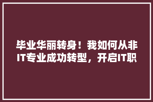 毕业华丽转身！我如何从非IT专业成功转型，开启IT职业生涯新篇章 SEO关键词