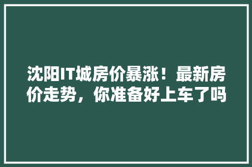 沈阳IT城房价暴涨！最新房价走势，你准备好上车了吗 必应SEO