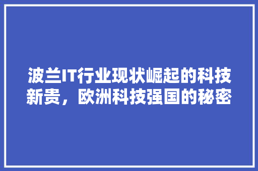 波兰IT行业现状崛起的科技新贵，欧洲科技强国的秘密！ 百度SEO