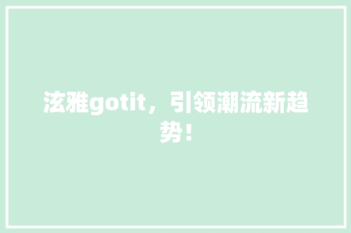 泫雅gotit，引领潮流新趋势！ 网站建设公司