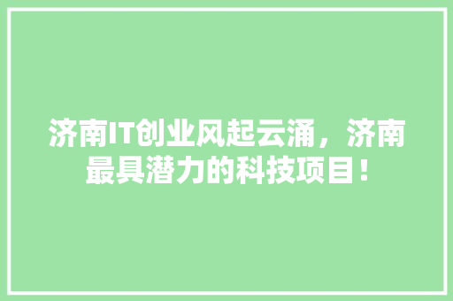 济南IT创业风起云涌，济南最具潜力的科技项目！ 搜狗SEO