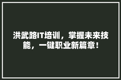 洪武路IT培训，掌握未来技能，一键职业新篇章！ 必应SEO