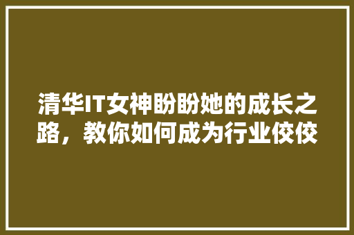 清华IT女神盼盼她的成长之路，教你如何成为行业佼佼者！ SEO关键词