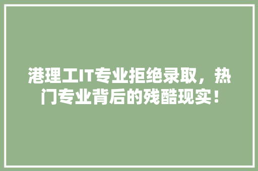 港理工IT专业拒绝录取，热门专业背后的残酷现实！ 必应SEO