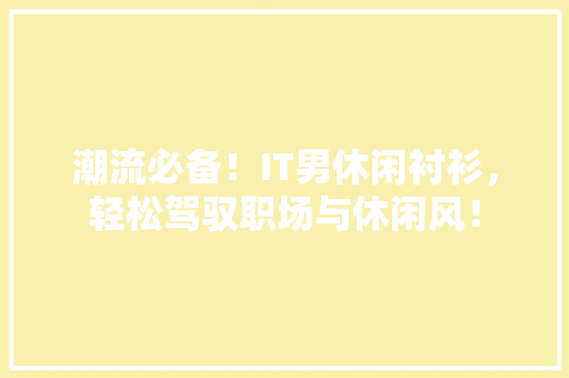 潮流必备！IT男休闲衬衫，轻松驾驭职场与休闲风！ 神马SEO