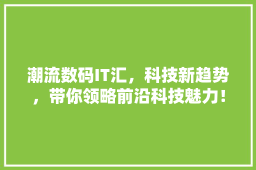 潮流数码IT汇，科技新趋势，带你领略前沿科技魅力！ 网站建设公司