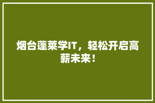 烟台蓬莱学IT，轻松开启高薪未来！ SEO关键词