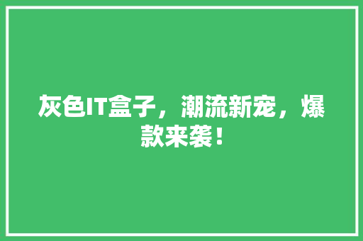 灰色IT盒子，潮流新宠，爆款来袭！ 神马SEO