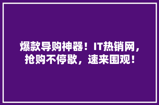 爆款导购神器！IT热销网，抢购不停歇，速来围观！ 必应SEO