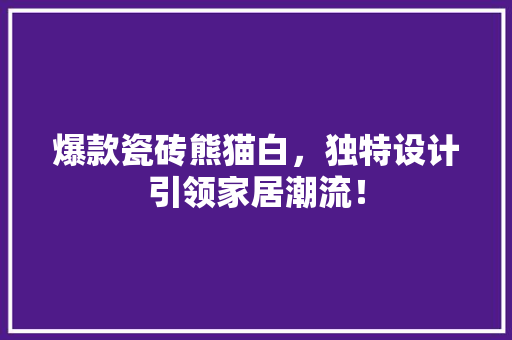 爆款瓷砖熊猫白，独特设计引领家居潮流！ 必应SEO