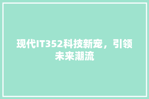 现代IT352科技新宠，引领未来潮流 百度SEO