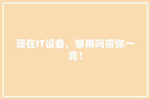 现在IT设备，够用吗带你一竟！ SEO关键词