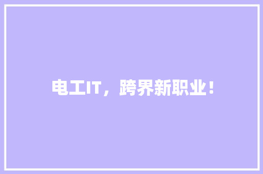 电工IT，跨界新职业！ 搜狗SEO