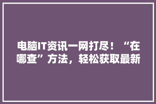 电脑IT资讯一网打尽！“在哪查”方法，轻松获取最新科技动态！ 百度SEO
