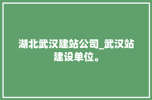 湖北武汉建站公司_武汉站建设单位。 湖北武汉建站公司_武汉站建设单位。 网站建设公司