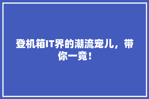 登机箱IT界的潮流宠儿，带你一竟！ 百度SEO