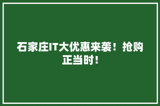 石家庄IT大优惠来袭！抢购正当时！ SEO关键词