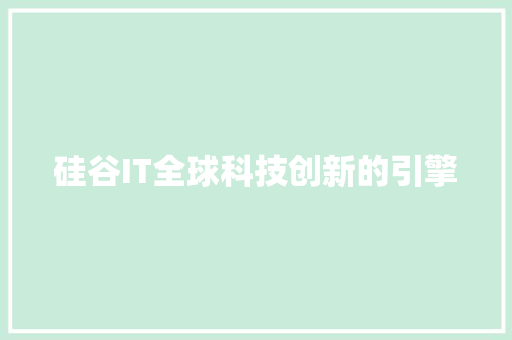 硅谷IT全球科技创新的引擎 必应SEO