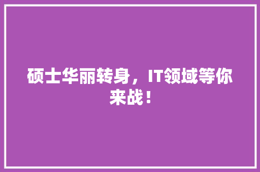硕士华丽转身，IT领域等你来战！ SEO关键词