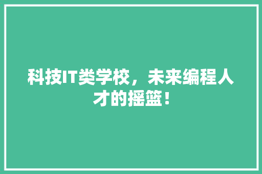 科技IT类学校，未来编程人才的摇篮！ SEO关键词