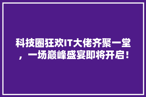 科技圈狂欢IT大佬齐聚一堂，一场巅峰盛宴即将开启！ 必应SEO