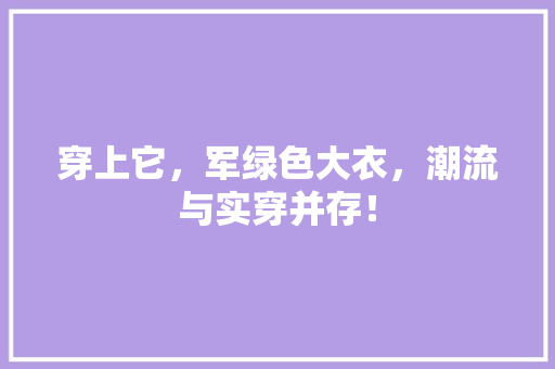 穿上它，军绿色大衣，潮流与实穿并存！ 百度SEO