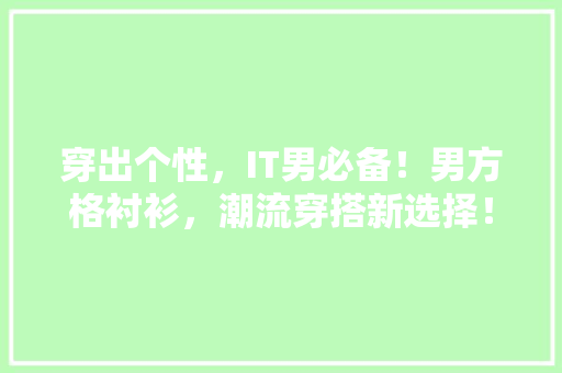 穿出个性，IT男必备！男方格衬衫，潮流穿搭新选择！ SEO关键词