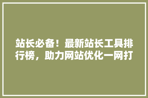 站长必备！最新站长工具排行榜，助力网站优化一网打尽！ 百度SEO