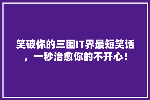 笑破你的三围IT界最短笑话，一秒治愈你的不开心！ 必应SEO