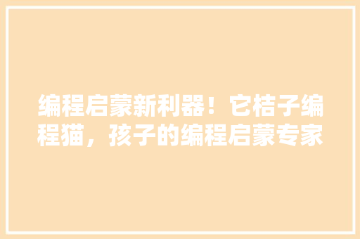 编程启蒙新利器！它桔子编程猫，孩子的编程启蒙专家！ 神马SEO
