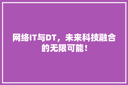 网络IT与DT，未来科技融合的无限可能！ 神马SEO