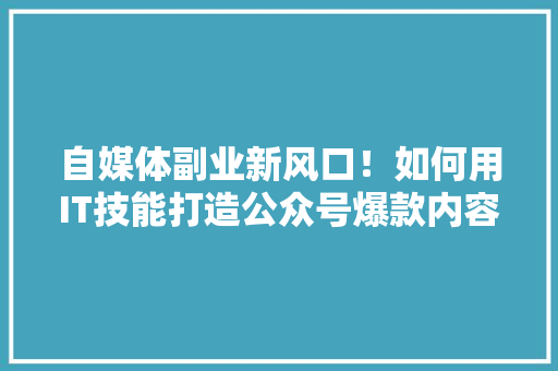 自媒体副业新风口！如何用IT技能打造公众号爆款内容 SEO关键词